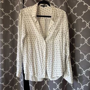 Velvet Heart Black and White Feather Print Blouse